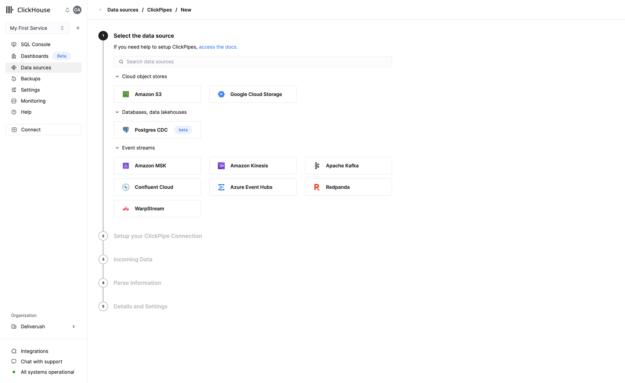 Select data source - Zoomed